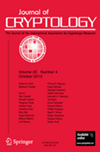 JOURNAL OF CRYPTOLOGY雜志封面